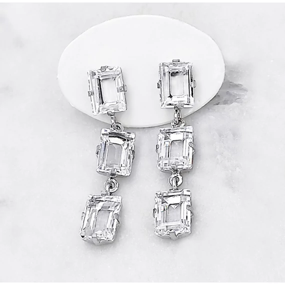 Adél ezüst és swarovski fülbevaló