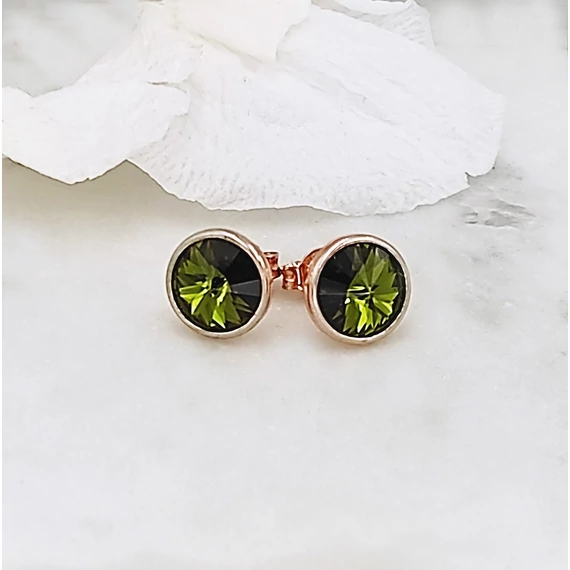 Kira Oliva zöld swarovski kristály fülbevaló