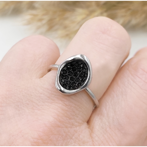 Anita ezüst és fekete gyűrű