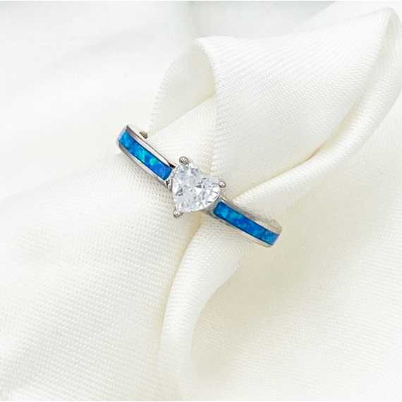Katerini ezüst és kék opál gyűrű 55