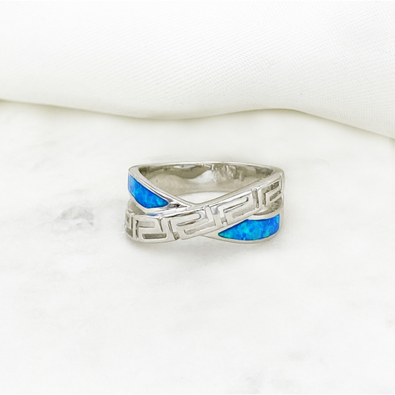 Sifnos ezüst és kék opál gyűrű 54