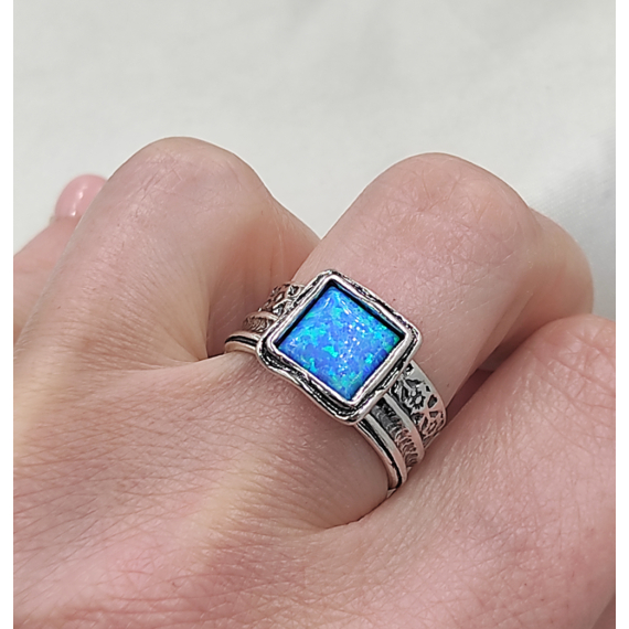 Támár izraeli kék opál gyűrű