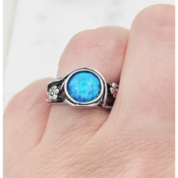 Ayla izraeli kék opál gyűrű
