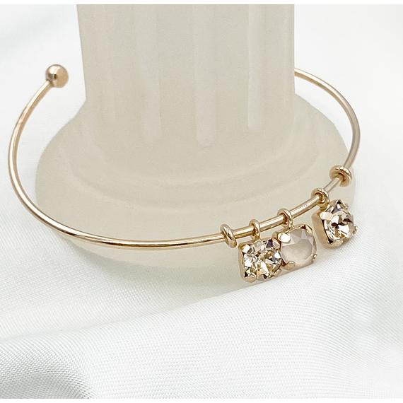 Genevra milk swarovski és rozéarany karkötő
