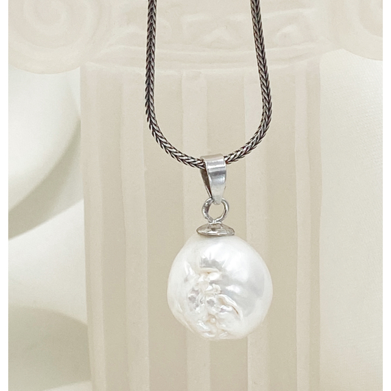 Athena barokk gyöngy és ezüst nyaklánc