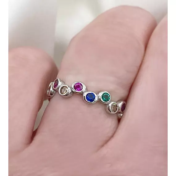 Zora színes köves ezüst gyűrű