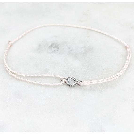 Ezüst swarovski és rózsaszín zsinór karkötő