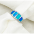 Kép 1/3 - Mirtos ezüst és kék opál gyűrű 54